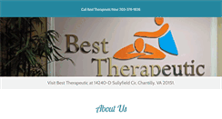 Desktop Screenshot of besttherapeuticva.com